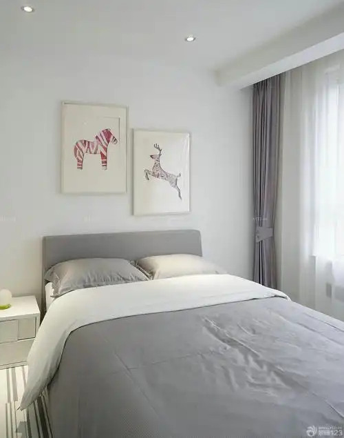 现代简约风格卧室床头装饰画图片