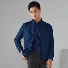 youngor雅戈尔秋季纯色休闲男式外套简约立领男士夹克