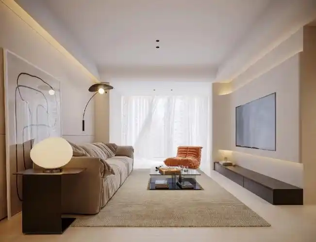 大拙至美温柔的奶油风客厅简约温柔住宅