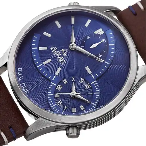 august steiner mens as8167bu analog display quartz brown watch