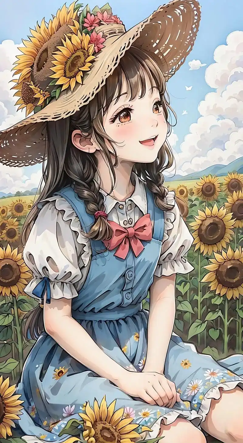 漂亮的小女孩,开心大笑,甜美可人.#抖音图文来了 #漫画女孩 - 抖音