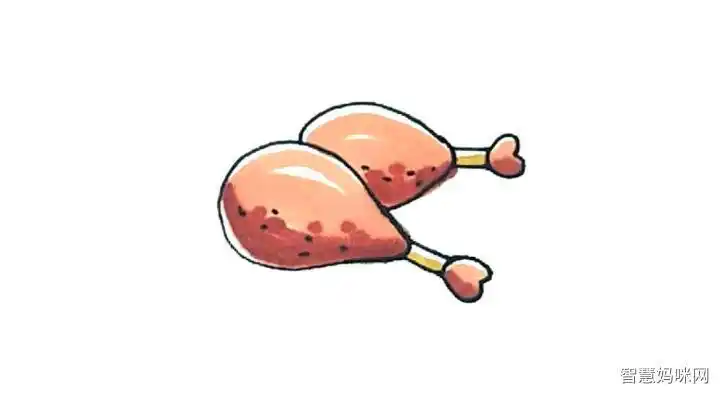 鸡腿简笔画画法步骤