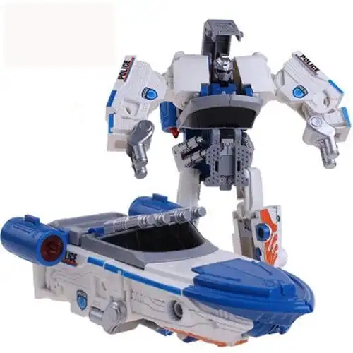 五合一合金机器人直升飞机警车摩托车快艇越野车玩具车礼品警车