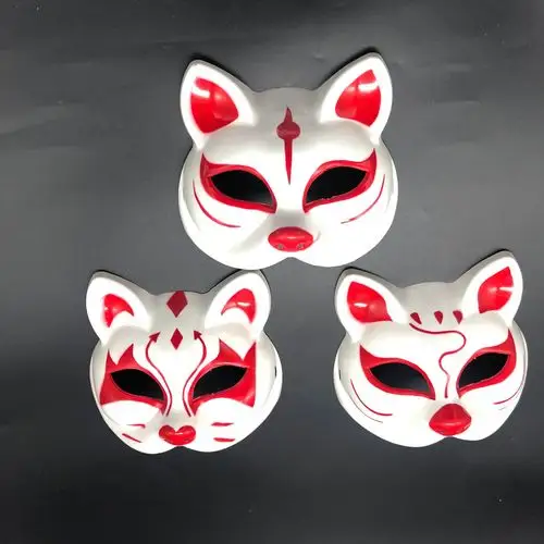 日式和风半脸猫面具 厂家直销日本爆款 卡通动漫cosplay舞会面具