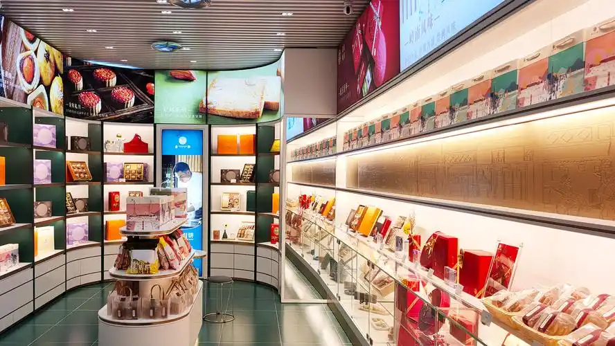 深圳麦轩食品-嫁喜礼饼-橱窗设计 大匠几何创意