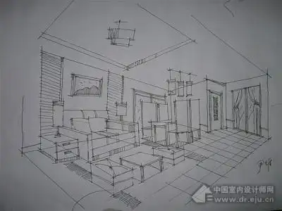 客厅简笔画素描画