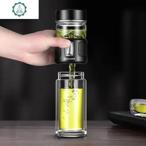 茶水分离花茶杯双层隔热防烫手网红可爱花茶水杯玻璃杯很可爱的一款