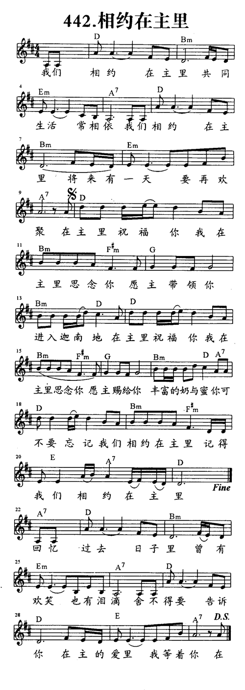 442相约在主里五线谱和弦