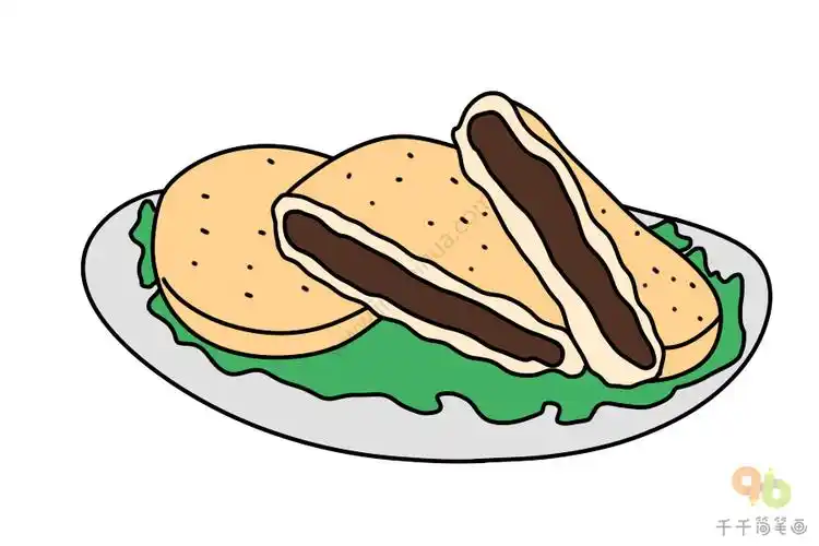 怎么画馅饼简笔画图片