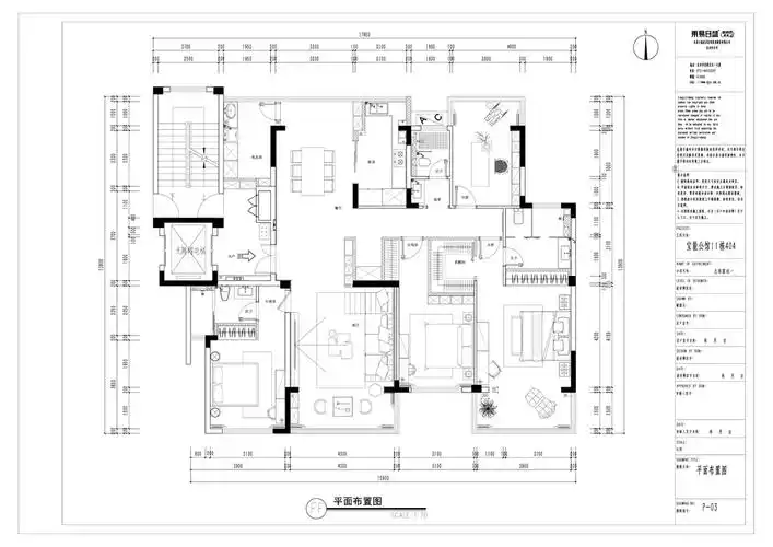 180平四居室户型图