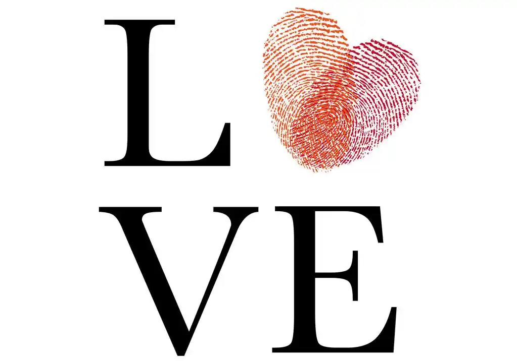 爱用红色指纹的心矢量