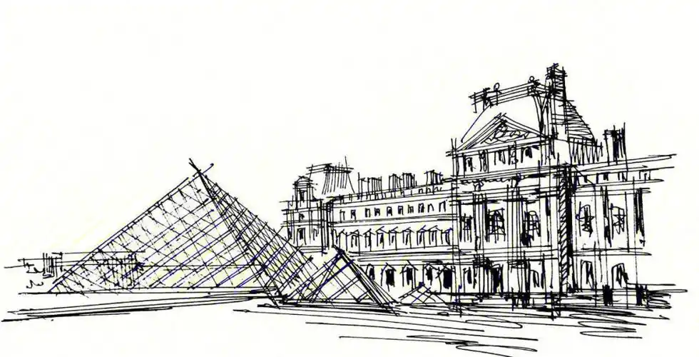 贝聿铭经典建筑速写