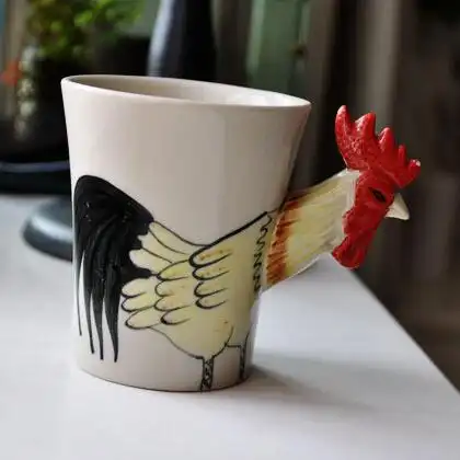 立体可爱公鸡水杯