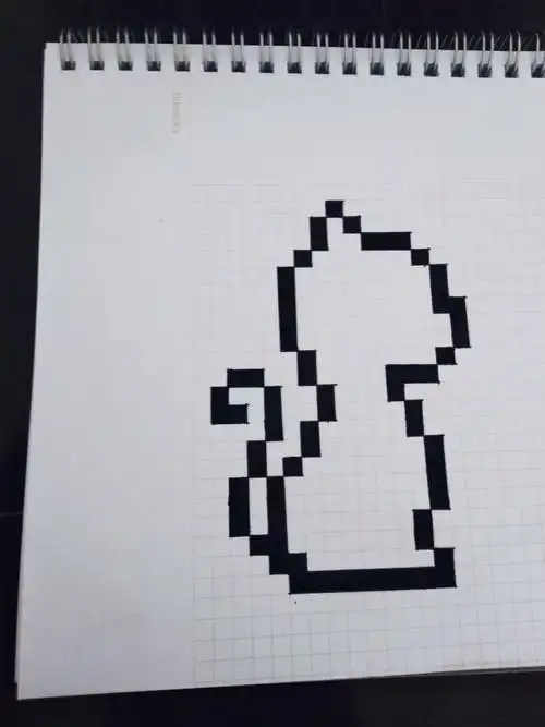 像素画黑白简笔画