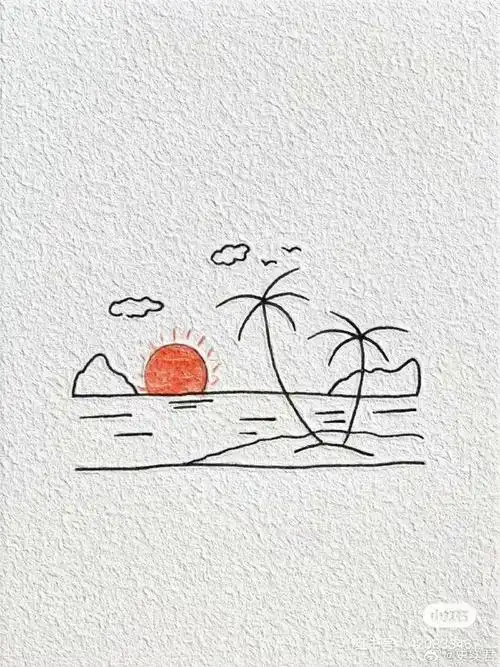 有功力的简笔画!看似简单,则构图巧妙!