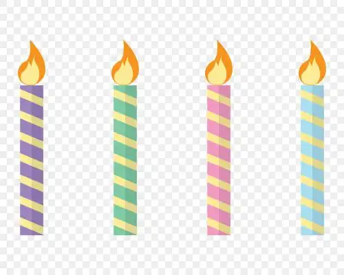 矢量彩色生日蜡烛
