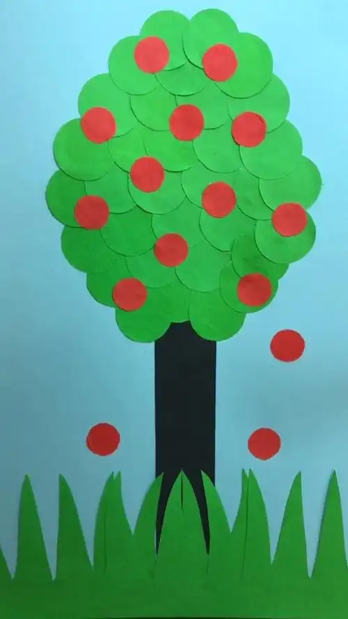 幼儿园手工,苹果树