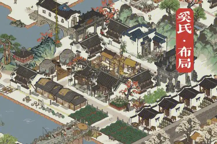 江南百景图徽州府三级奚氏布局附地基图