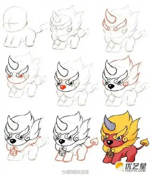 麒麟简笔画麒麟简笔画简单霸气