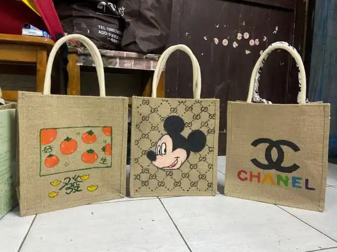 手绘麻布袋
