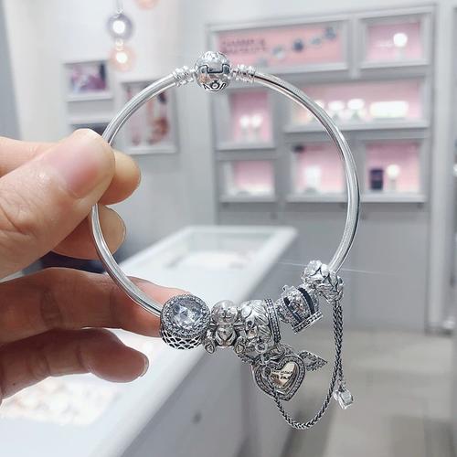 pandora潘多拉正品萌宠天使心形手链手镯套装zt2416生日礼物 女生