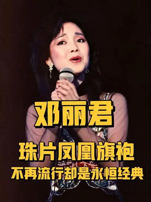 18图邓丽君舞台珠片刺绣旗袍