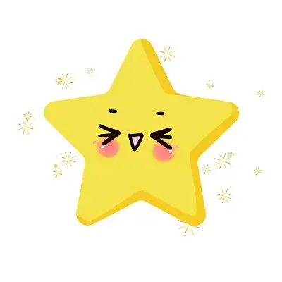 黄色卡通手绘星星卡通笑脸星星png素材