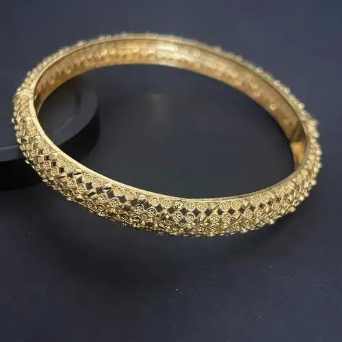 24k镀金网格手镯迪拜新娘印度尼日利亚女式婚礼沙金手镯饰品 gold