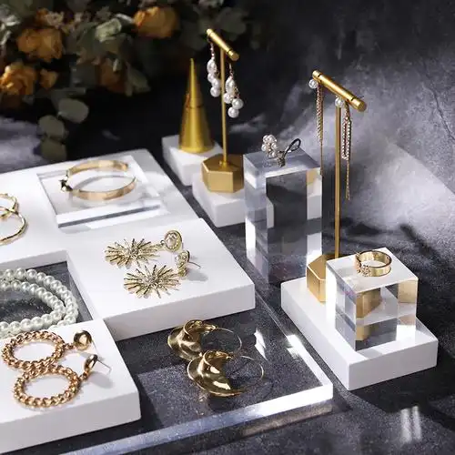 花新陈列创意石膏亚克力组合套系首饰收纳摆件首饰展示架