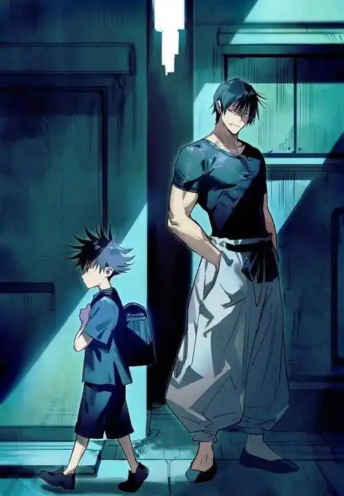 画师绘制《咒术回战》同人,两面宿傩穿旗袍,惠爹前方高帅_伏黑惠_实力