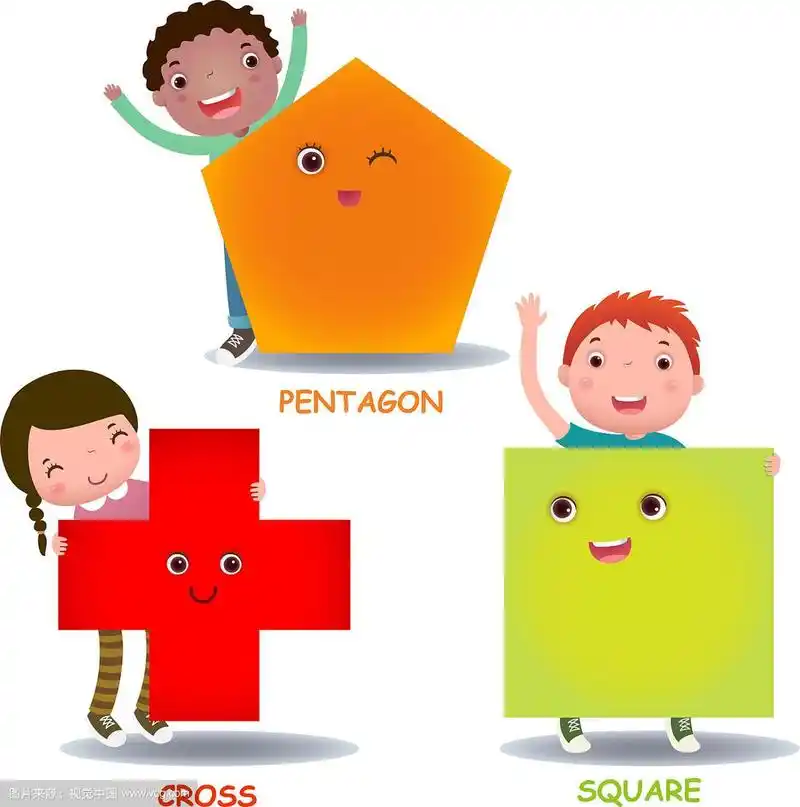 可爱的卡通小朋友,基本的形状是正方形