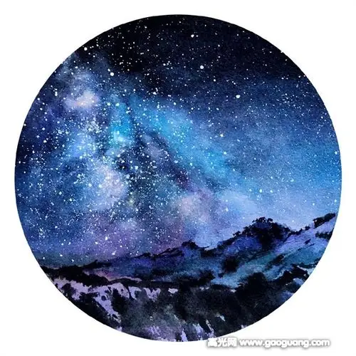 手绘星空插画图片,唯美星空插画手绘图片