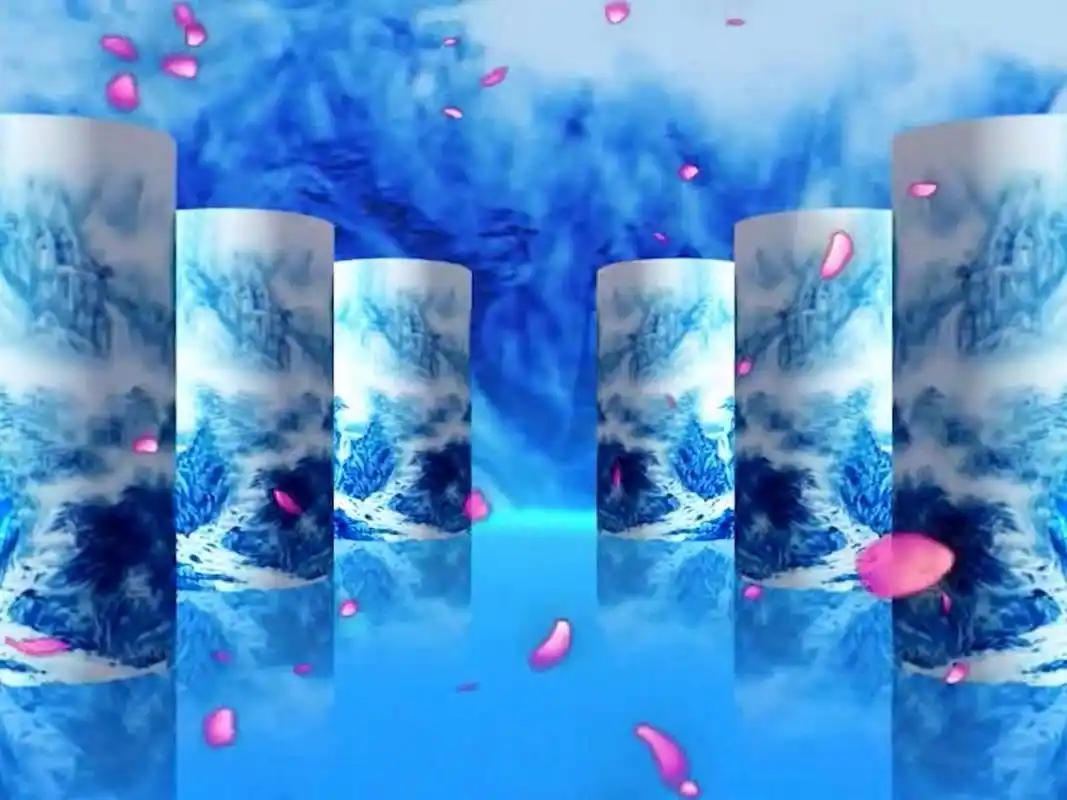 中国民族风水墨风格青花瓷舞台背景