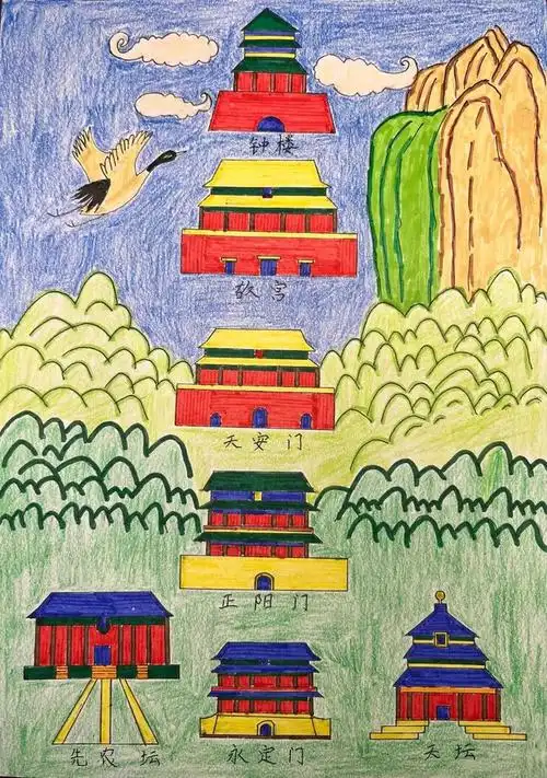 亮眼小画师用画作助力北京中轴线申遗快来打call