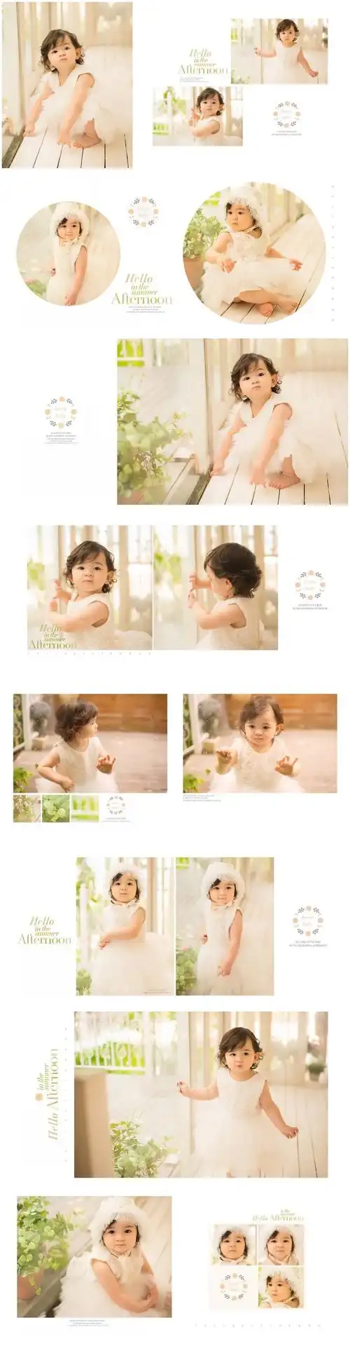 宝宝儿童写真满月百天相册方版影楼摄影排版设计分层psd模板素材