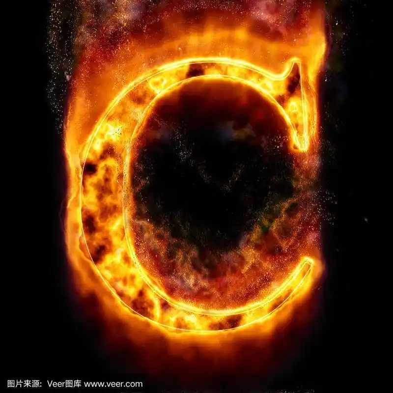 英文字母c,火,纹理效果,热,字母