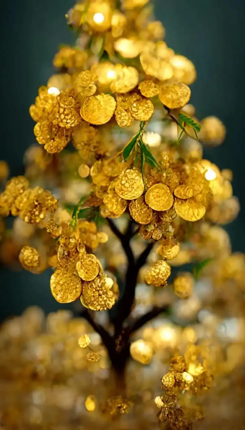 黄金树.美丽的金树,挂满了金币,金光闪闪,金碧辉煌!艾特自己 - 抖音