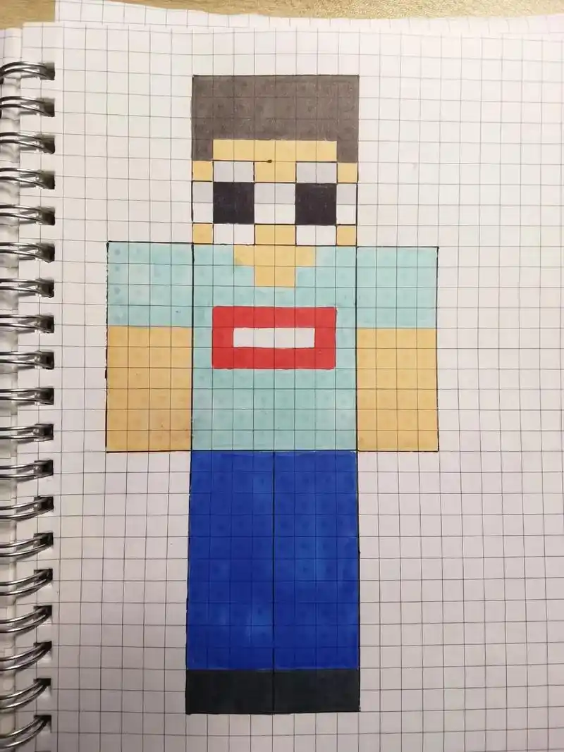 粉丝要求的我的世界乔治教程,赞过500出动作#像素画 #原创 - 抖音