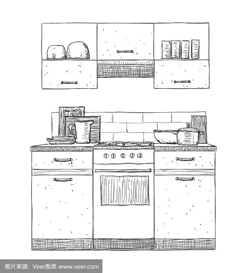 厨房橱柜.手绘家具