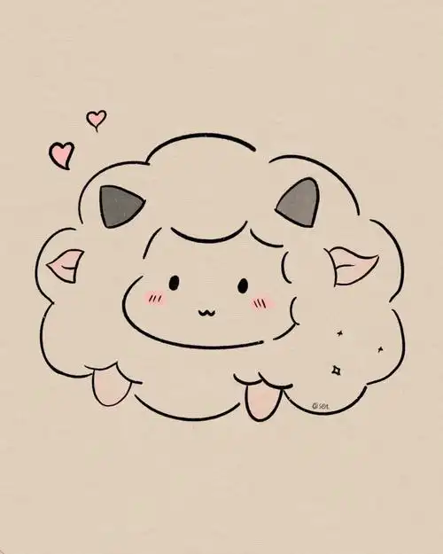 当一只快乐的小羊简笔画附过程