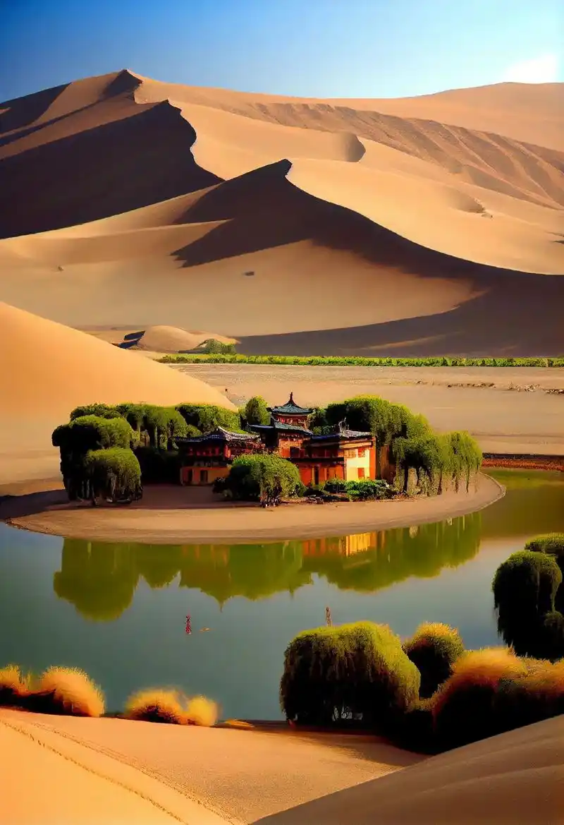 敦煌鸣沙山,风景无限美妙.这里的壮丽景色被称为"西部的瑰宝" - 抖音