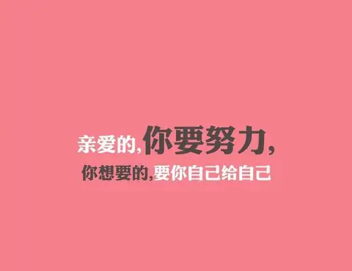 你不去努力谁也给不了你想要的生活