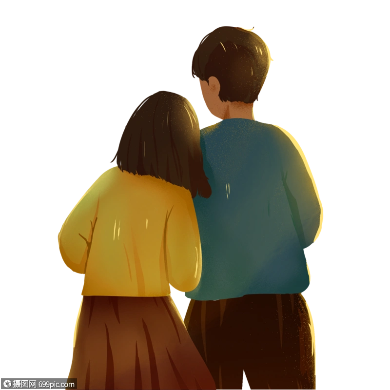 依靠肩上的情侣