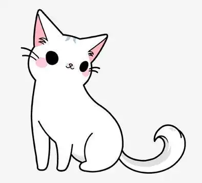 小猫吃惊卡通简笔画