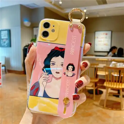 ins恶搞抽烟白雪公主7mate华为p20手机壳p30手腕带p40支架nova4e蓝光5