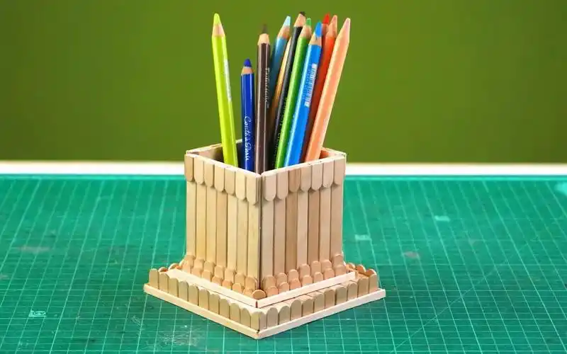 手工制作/变废为宝/这个笔筒竟然是冰糕棍做的