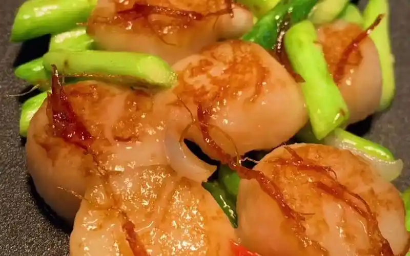 粤菜小炒碧绿炒元贝