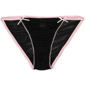 yousilk优丝珈桑蚕丝真丝三角内裤比基尼款女士真丝内衣 1s0a02 黑色