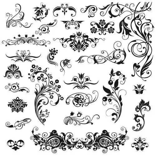 欧式花纹花边设计矢量素材