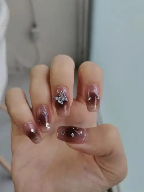 冰透果冻胶葡萄紫美甲